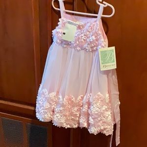 Selling kids Pink dress with floral ruffles